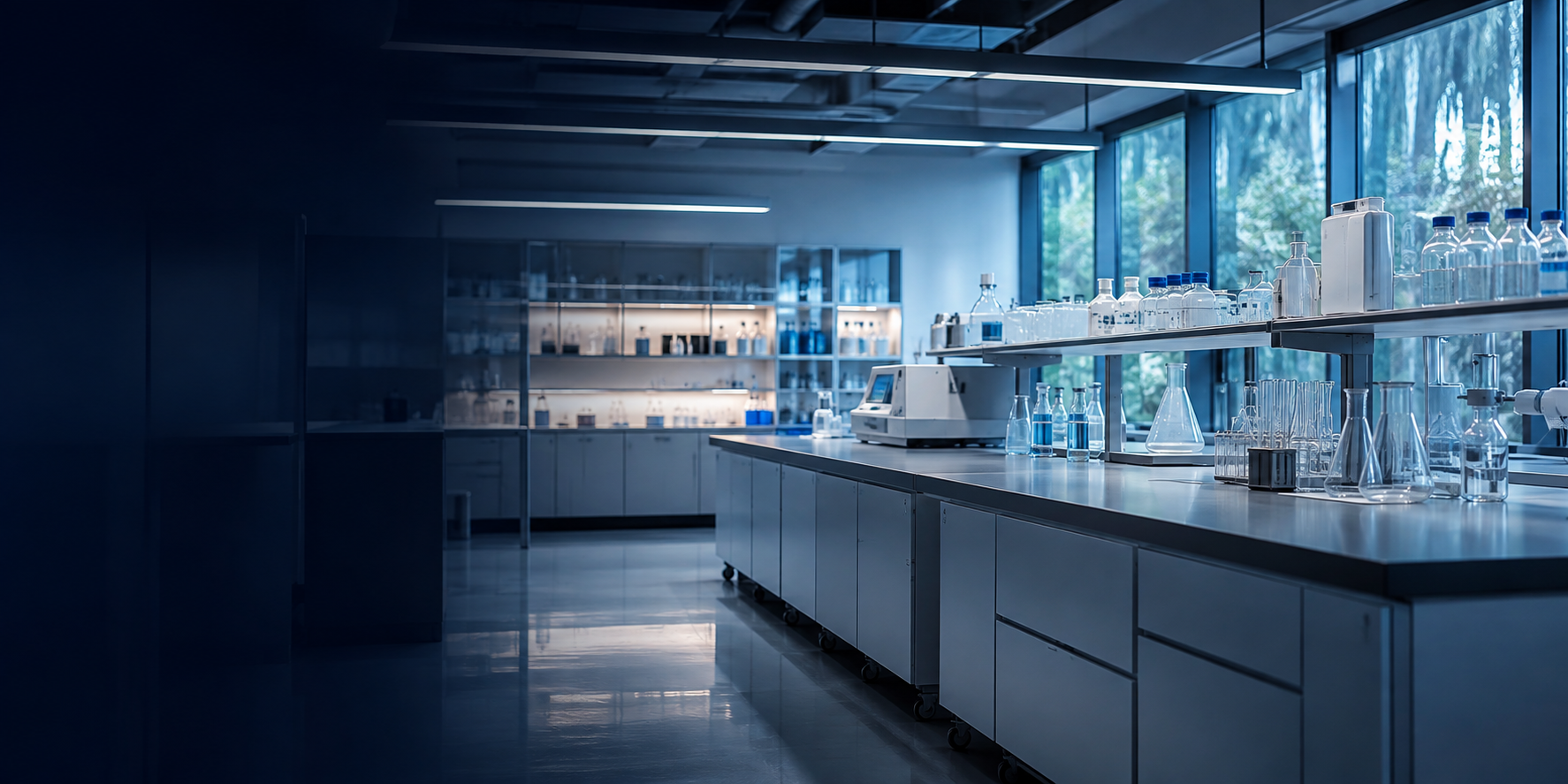 Laboratorio contemporáneo de Life Sciences y Pharma, sin personas